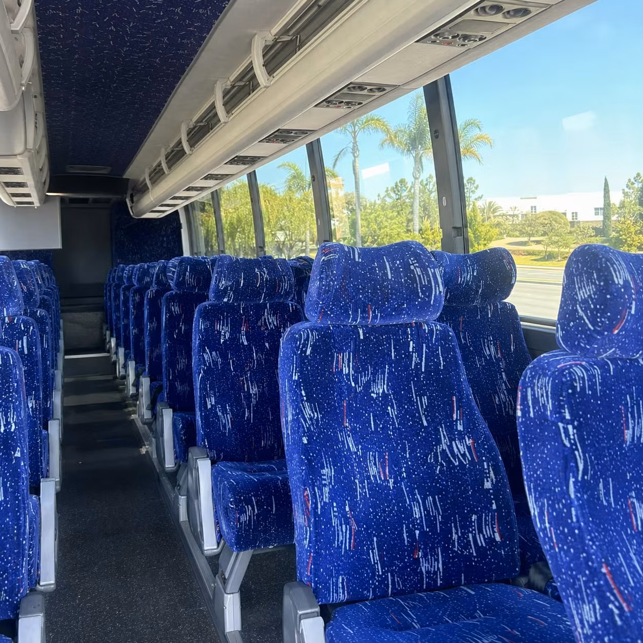 denton charter bus rental interior